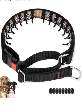 Mayerzon No Pull Dog Collar SMALL Martingale Heavy Duty Nylon Adjustable BLACK